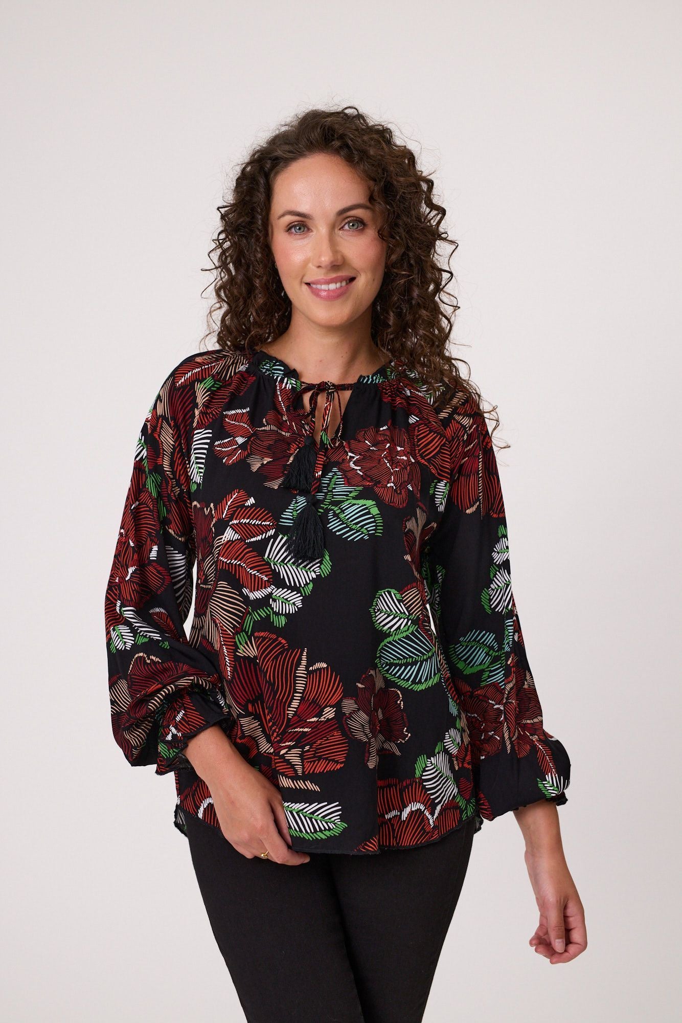 Classified Angelina Peasant Top