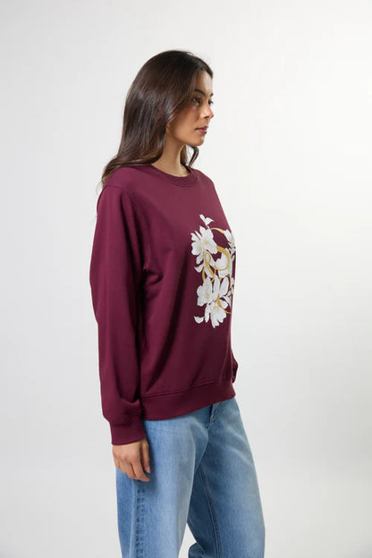 Stella + Gemma Essential Crew - Burgandy Blooms