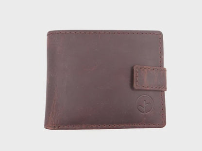 Second Nature Leather | Bush Creek Leather Billfold Wallet with Fastener | Various Colours
