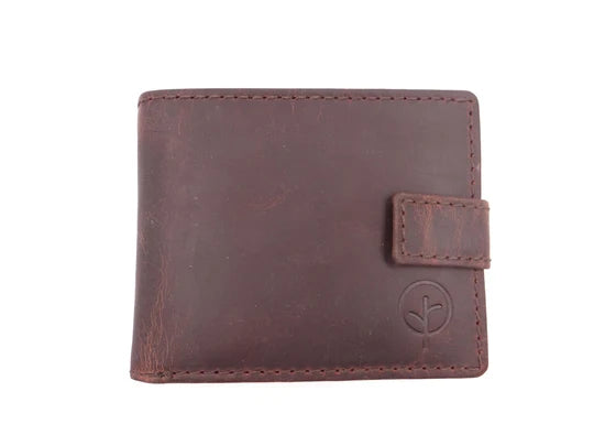 Second Nature Leather | Bush Creek Leather Billfold Wallet with Fastener | Various Colours