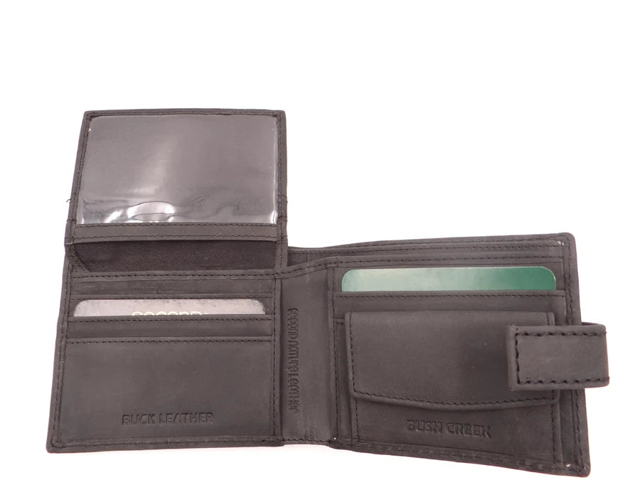 Second Nature Leather | Bush Creek Leather Billfold Wallet with Fastener | Various Colours