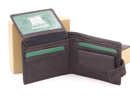 Second Nature Leather | Bush Creek Leather Billfold Wallet with Fastener | Various Colours