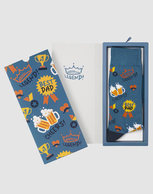 Bamboozld Sock - Mens - Best Dad - Blue