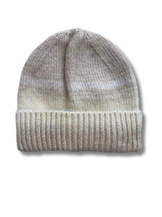 Cinnamon Two Tone Chunky Knit Beanie Beige