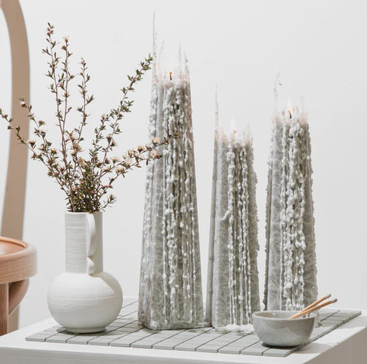 Living Light Black Iris  Icicle Candle Small 29cm