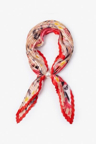 Pleated Pearl Fasten Neck Tie | Bloom
