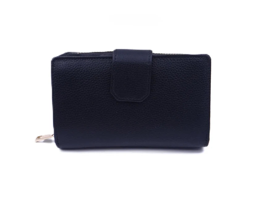 Second Nature Leather | Medium Tab Wallet with Zip | Various Colours