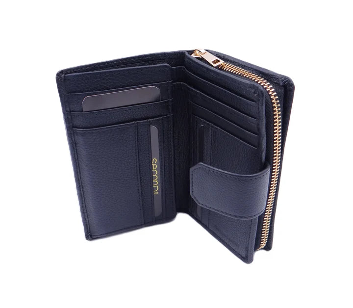 Second Nature Leather | Medium Tab Wallet with Zip | Various Colours
