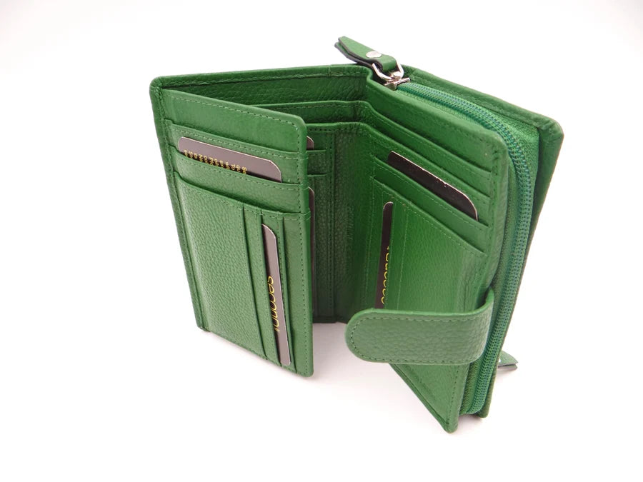 Second Nature Leather | Medium Tab Wallet with Zip | Various Colours
