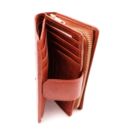 Second Nature Leather | Medium Tab Wallet with Zip | Various Colours