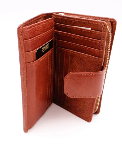 Second Nature Leather | Medium Tab Wallet with Zip | Various Colours