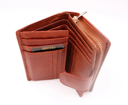 Second Nature Leather | Medium Tab Wallet with Zip | Various Colours