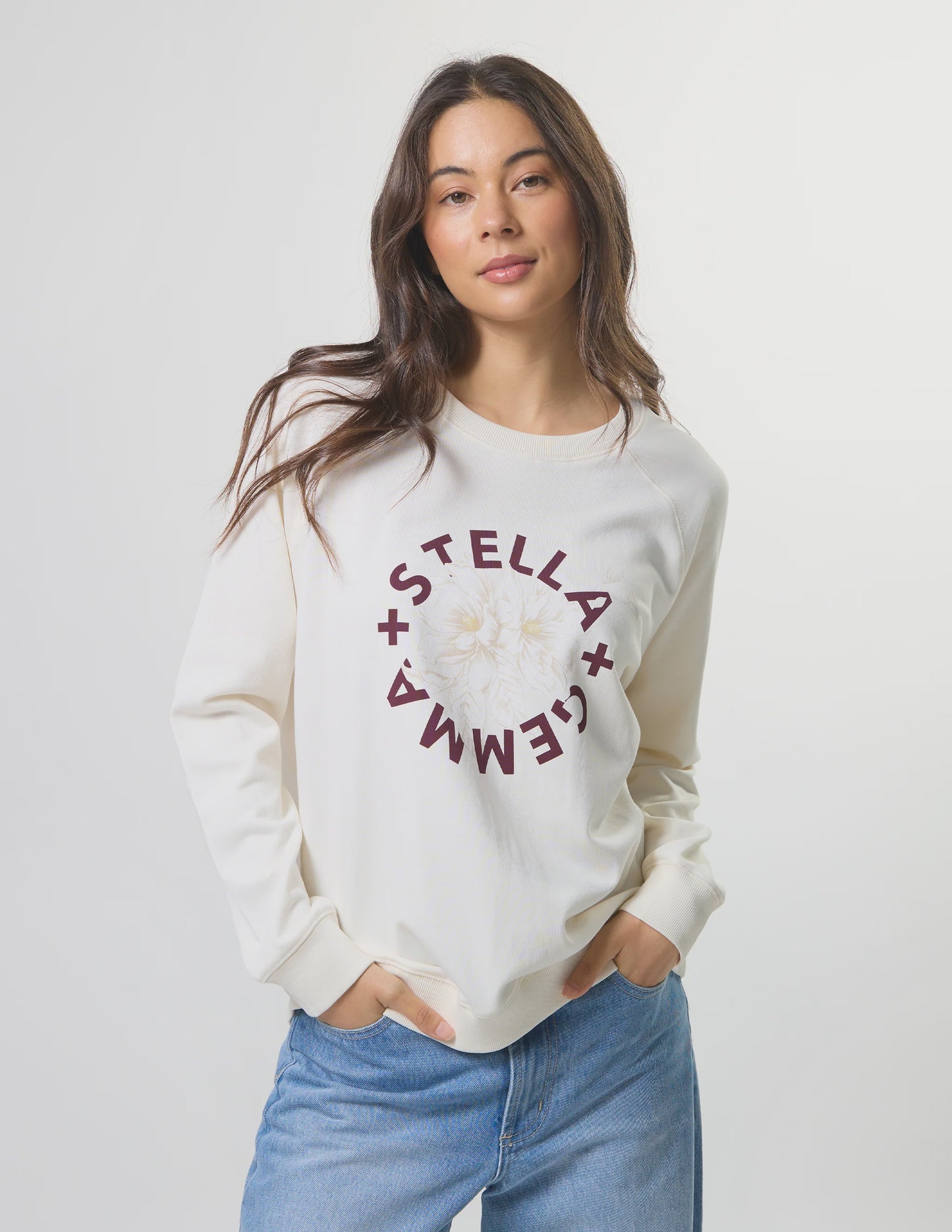 Stella + Gemma Classic Sweat - Cream Burgandy