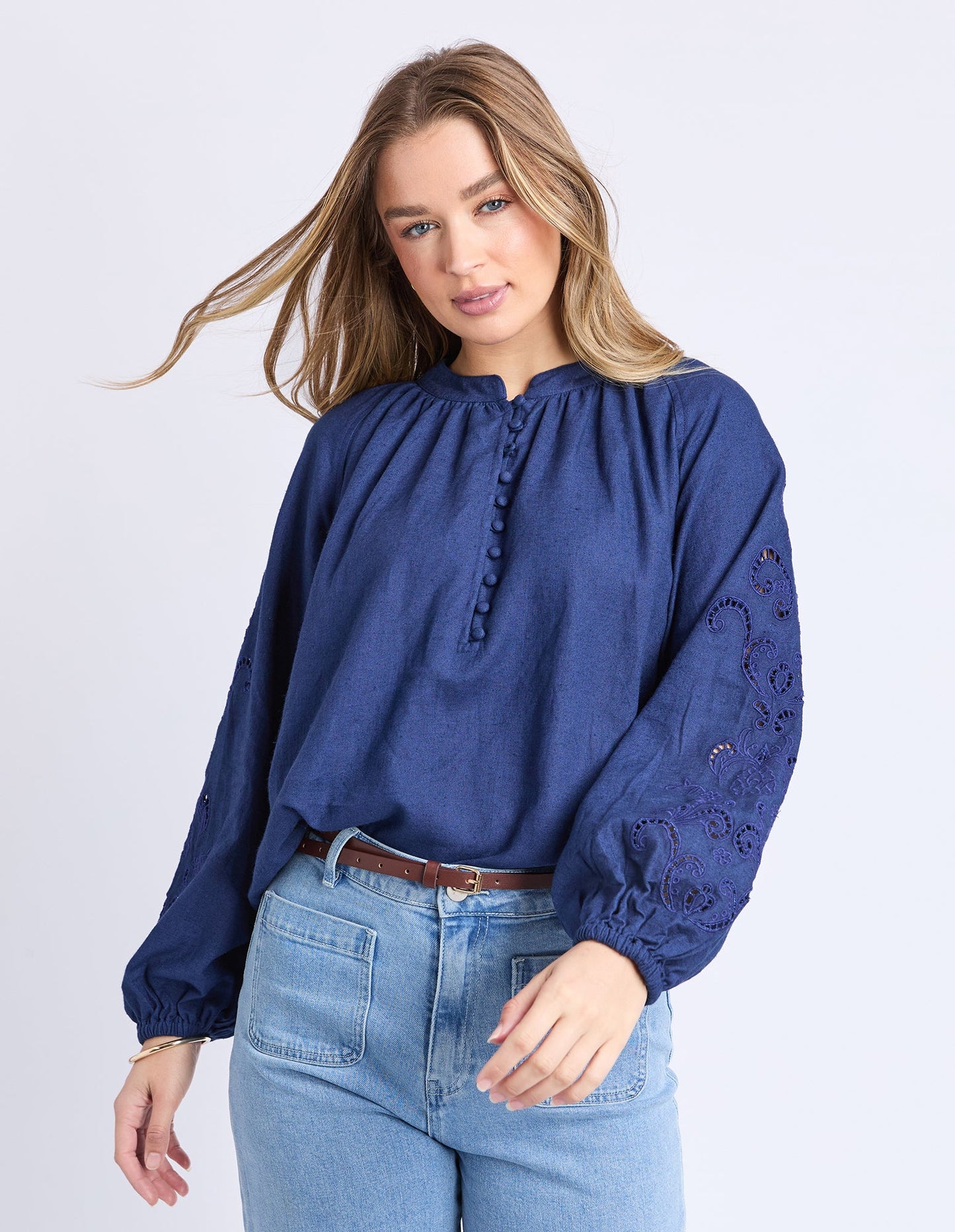 Foxwood Carlson Blouse - Midnight Blue