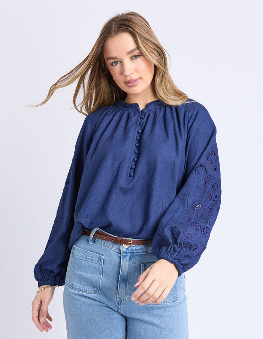 Foxwood Carlson Blouse - Midnight Blue