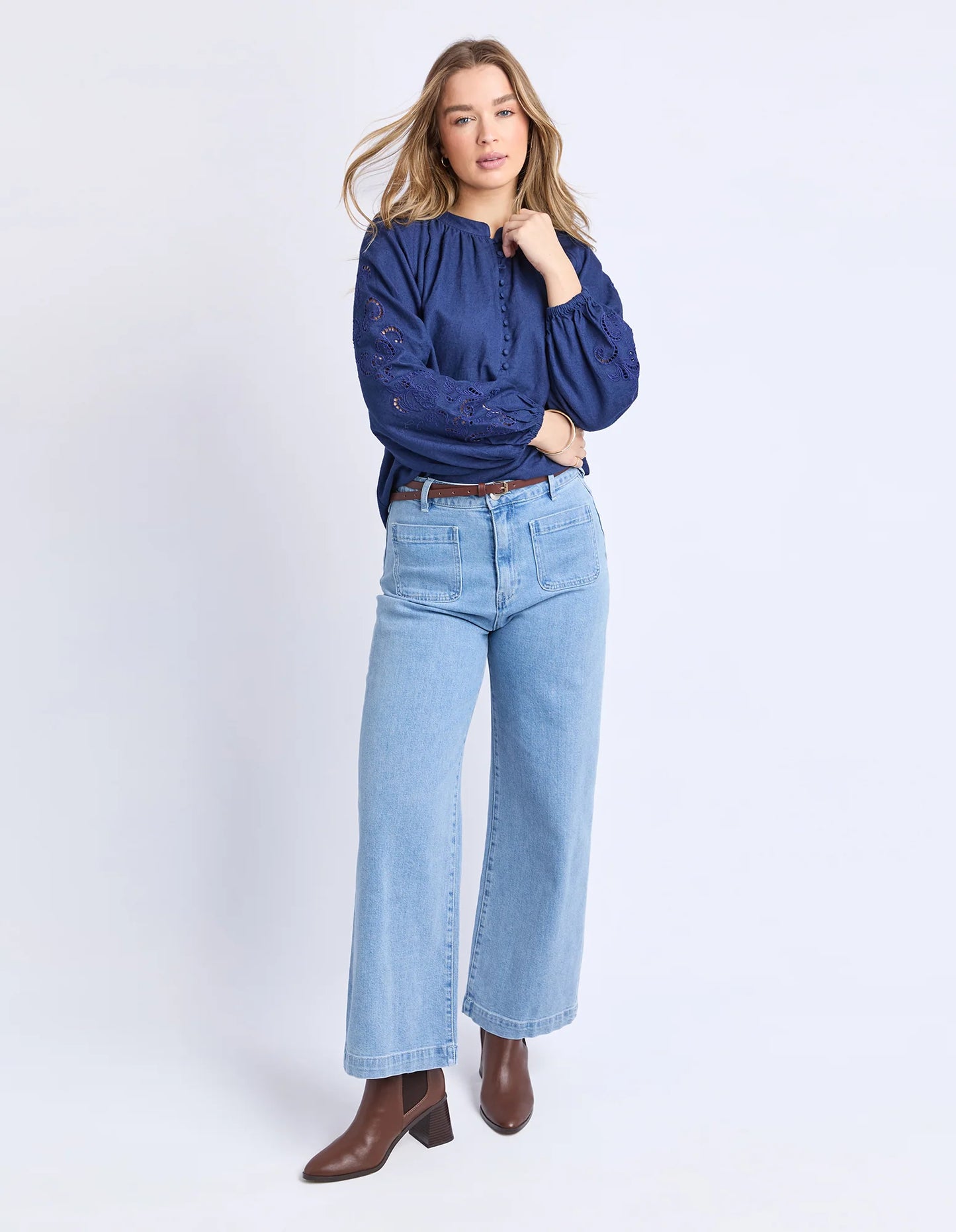 Foxwood Carlson Blouse - Midnight Blue