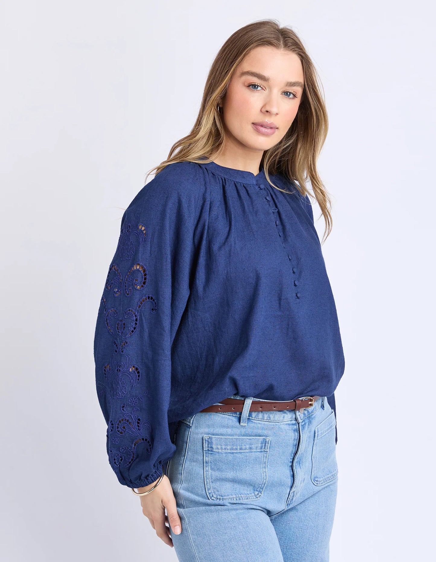 Foxwood Carlson Blouse - Midnight Blue