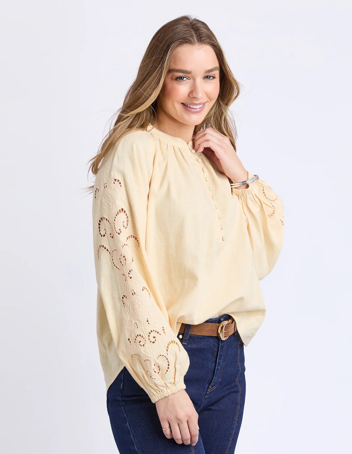Foxwood Carlson Blouse - Pale Yellow