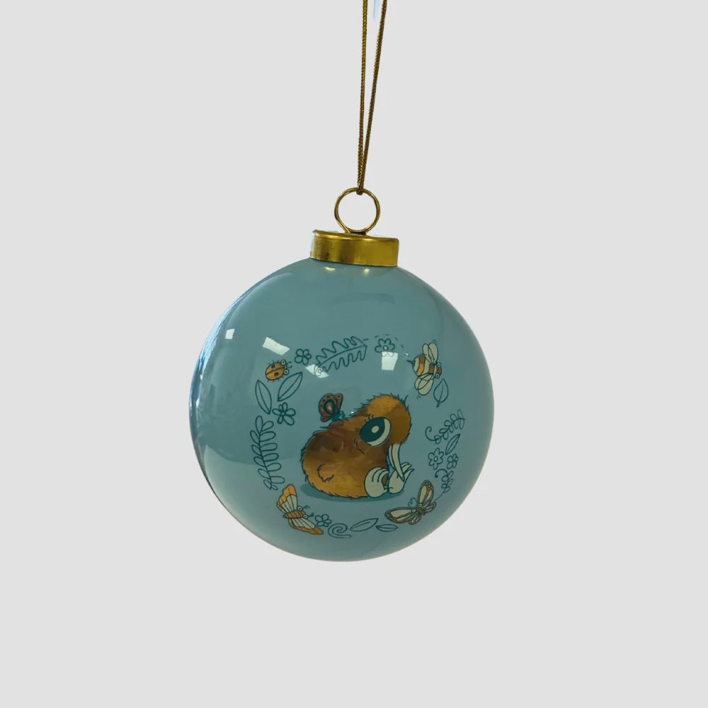 Illustrated Publishing | Kuwi the Kiwi Porcelain Ornament | Blue & Gold
