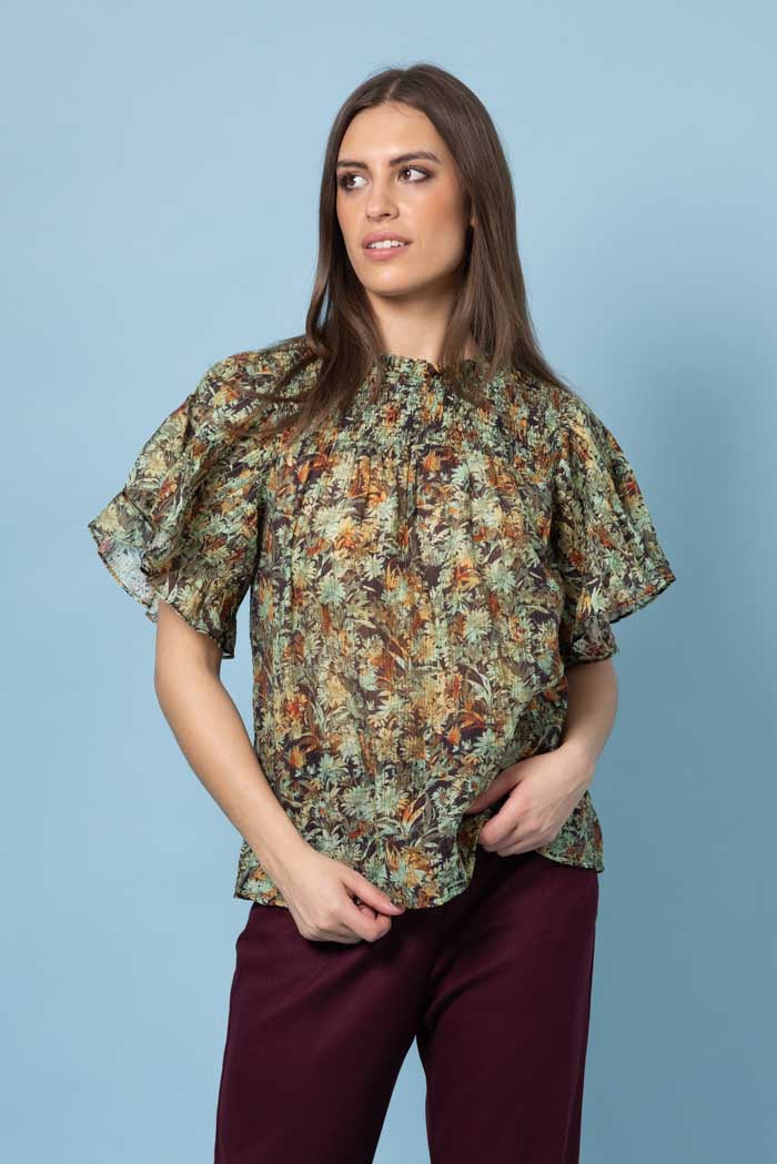 Amaya -  Clemmie Top - Floral Green