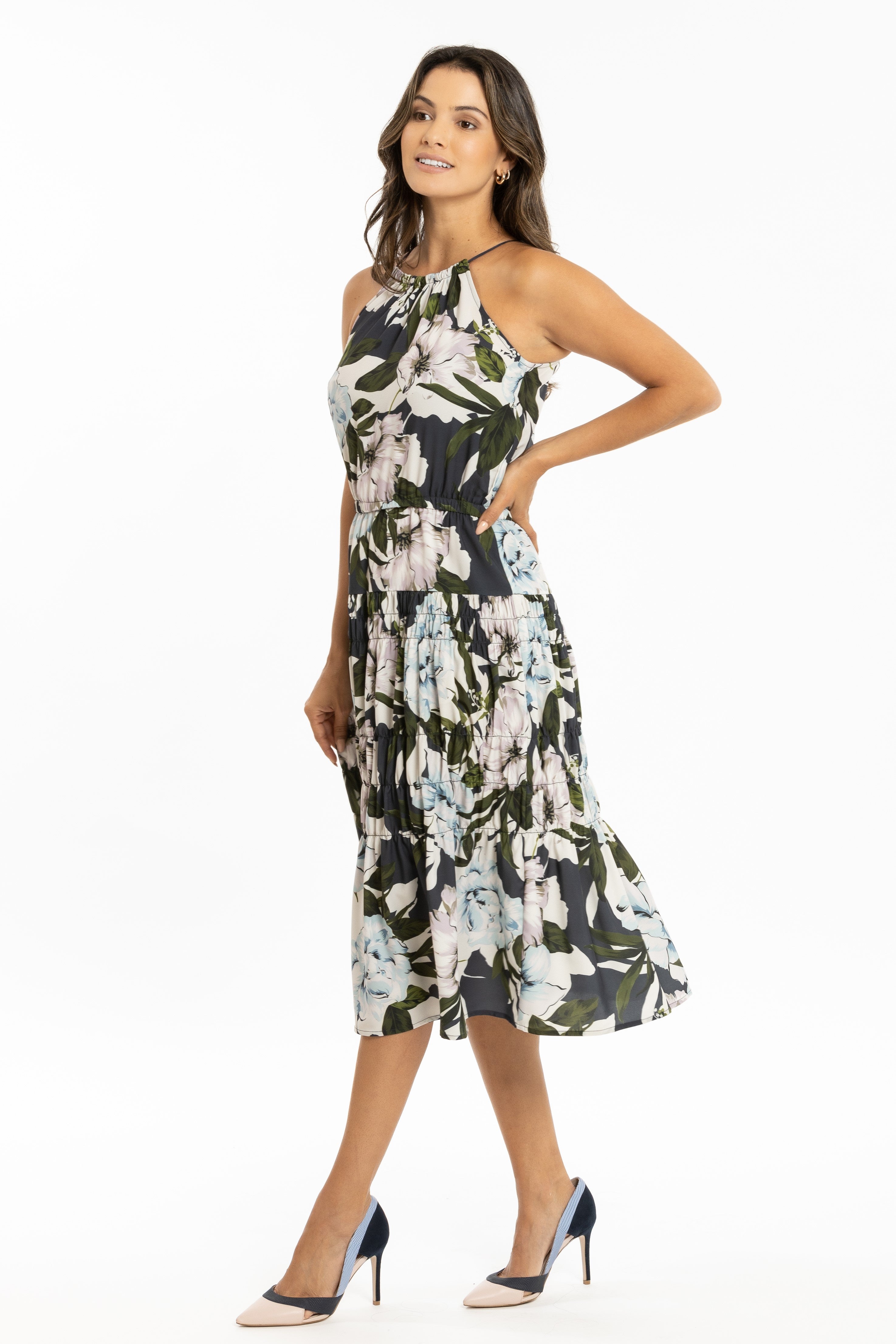 Bel Vestito - Dress - Como Halter Shirred Midi 8