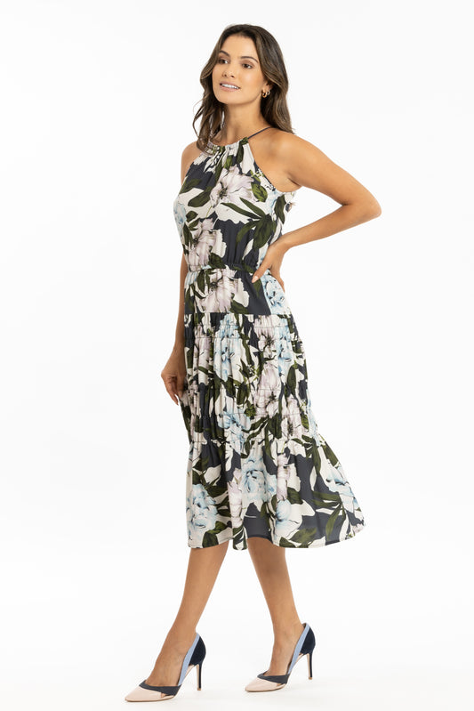 Bel Vestito - Dress - Como Halter Shirred Midi 8