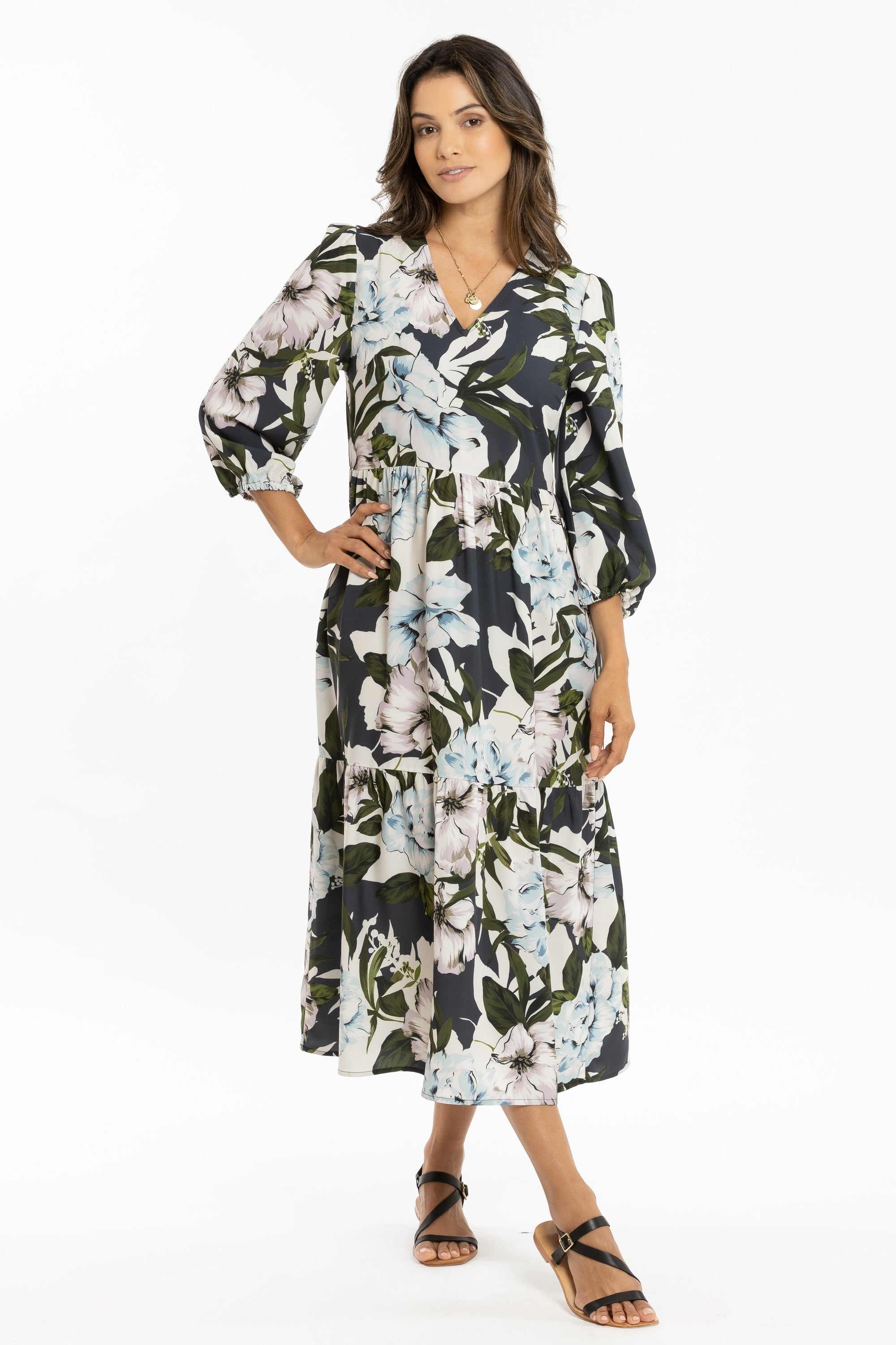 Bel Vestito - Dress - Como V-Neck Tiered Midi 16