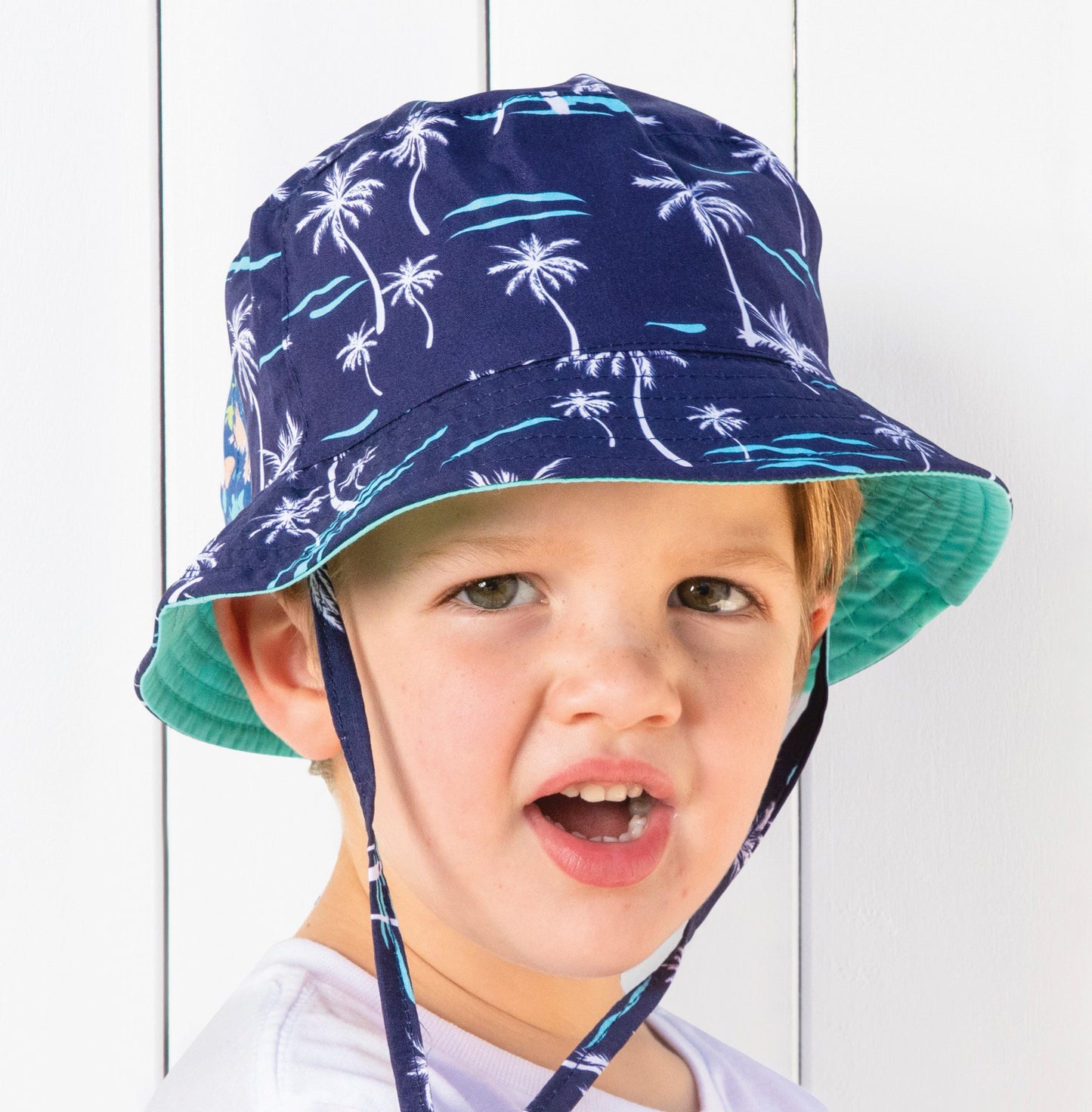 Sundaise | Drew Bucket Hat | Palm Trees (3 - 6 years)
