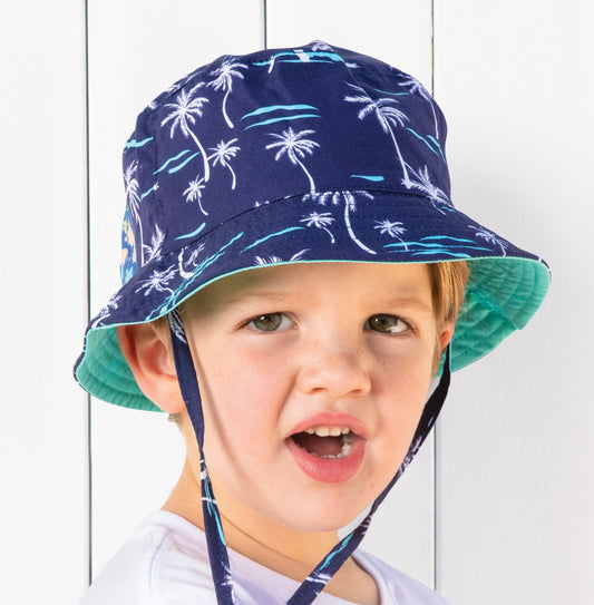 Sundaise | Drew Bucket Hat | Palm Trees (3 - 6 years)