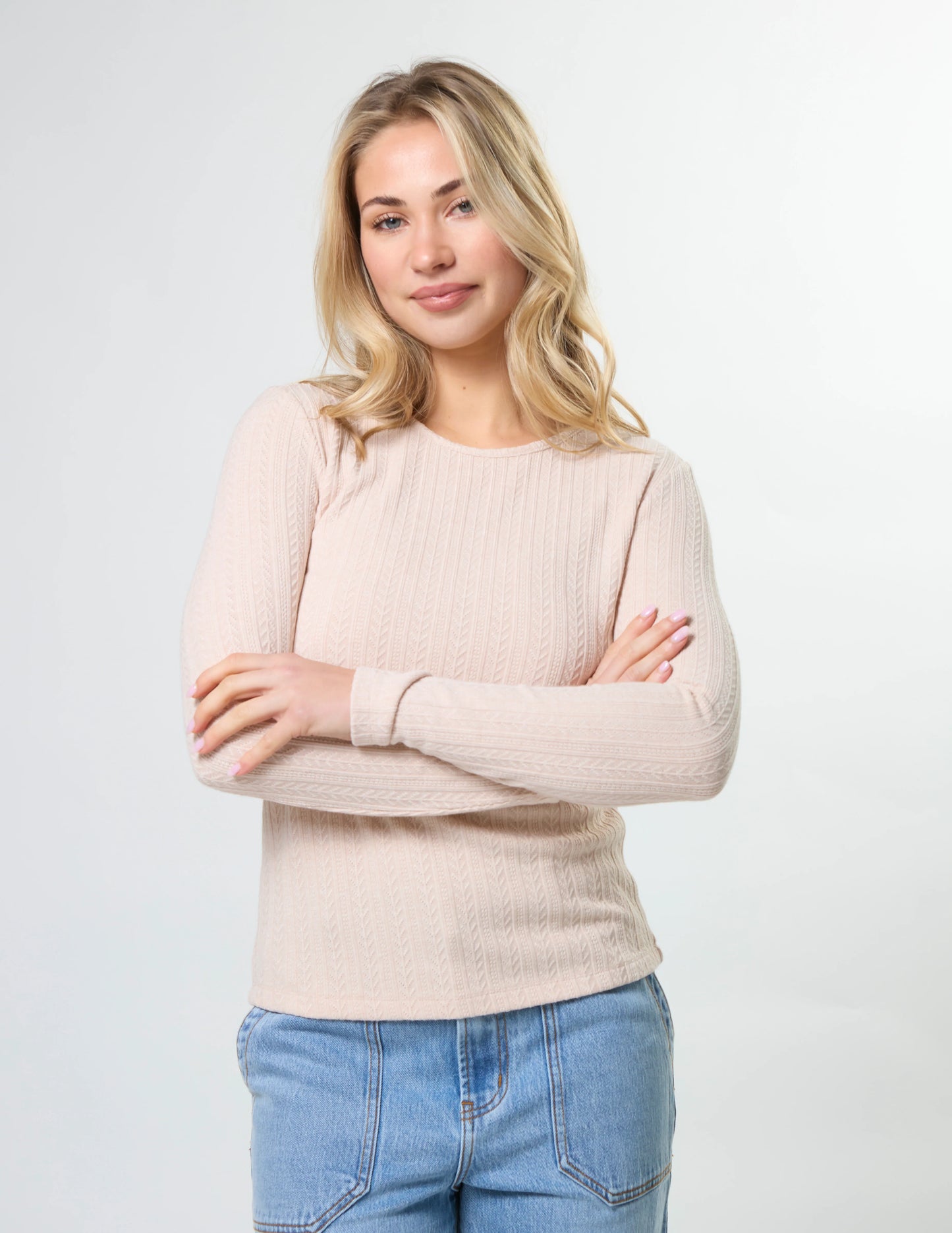 Stella & Gemma Everlay Top - Rosewater Beige