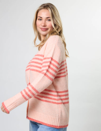 Stella + Gemma | Stripe Cardigan | Canyon Rose