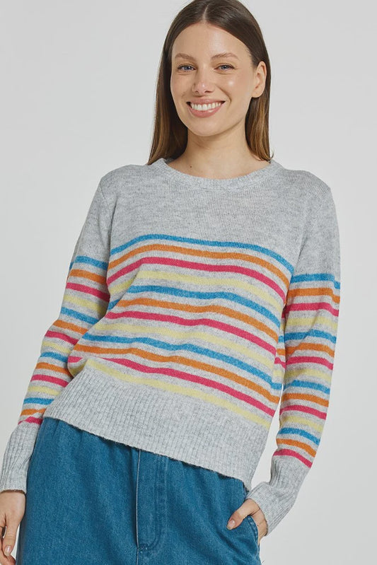 Betty Basics - Elinda Sweater - Rainbow Stripe