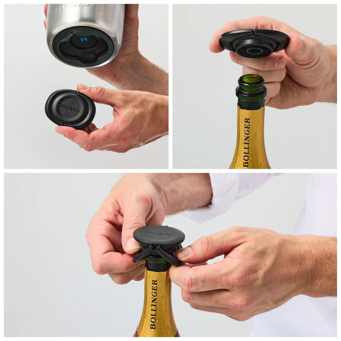 Huski | Bubble Lock Bottle Stopper | Black