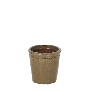 Flower Pot- taupe glazed