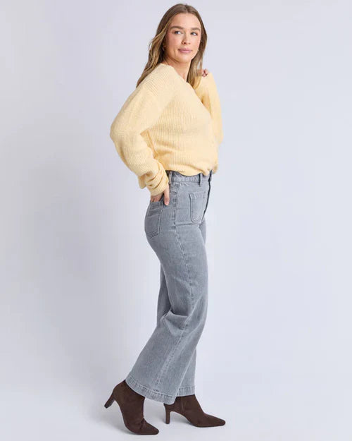 Foxwood | Sarah Wide Leg Jean | Washed Grey