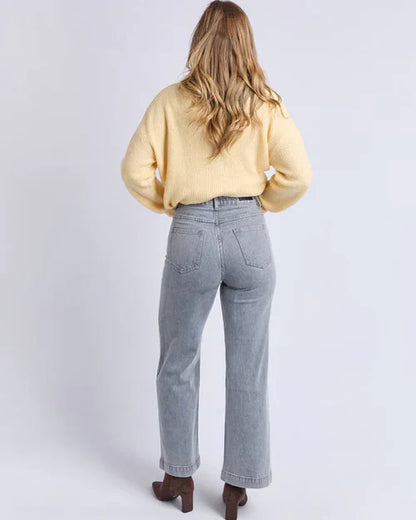 Foxwood | Sarah Wide Leg Jean | Washed Grey
