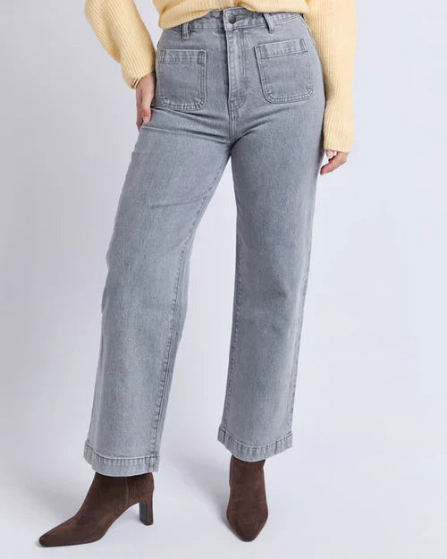 Foxwood | Sarah Wide Leg Jean | Washed Grey