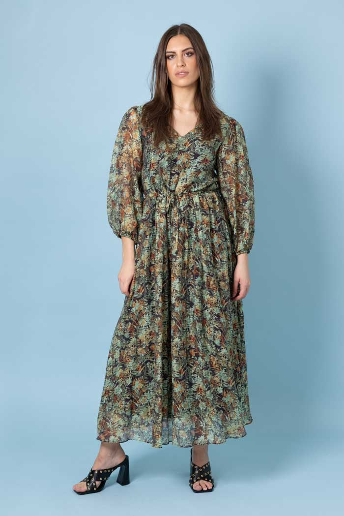 Amaya - Greta Dress - Green Floral