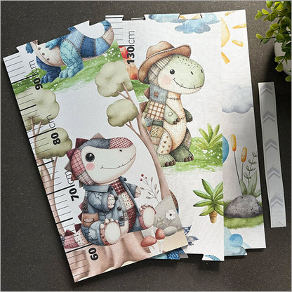 Crystal Ashley - Growth Chart Patchwork Dinosaur MDF)
