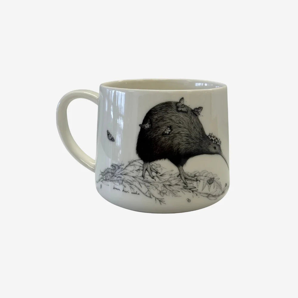 Katy Hayward| Ceramic Mug | Walking with Aroha - Brown Kiwi