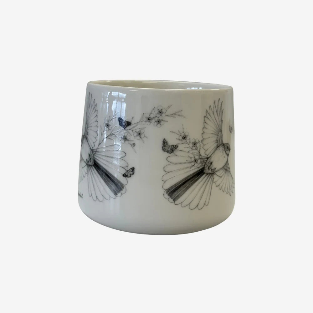 Katy Hayward | Ceramic Mug | Come Fly With Me – Pīwakawaka/ Fantail