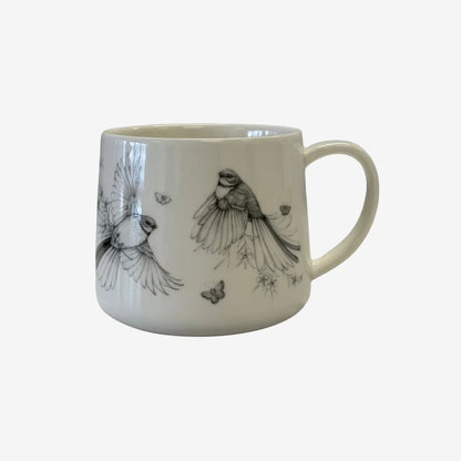 Katy Hayward | Ceramic Mug | Come Fly With Me – Pīwakawaka/ Fantail