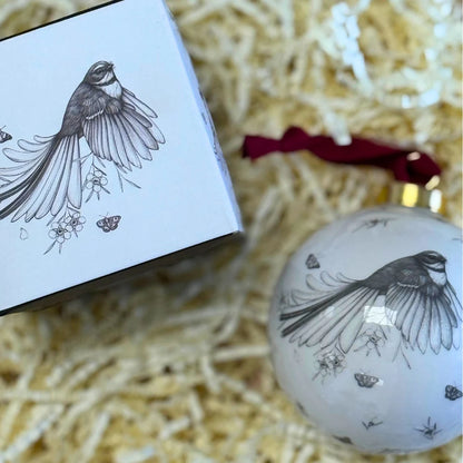 Katy Hayward | Christmas Ornament | Come Fly With Me – Pīwakawaka / Fantail