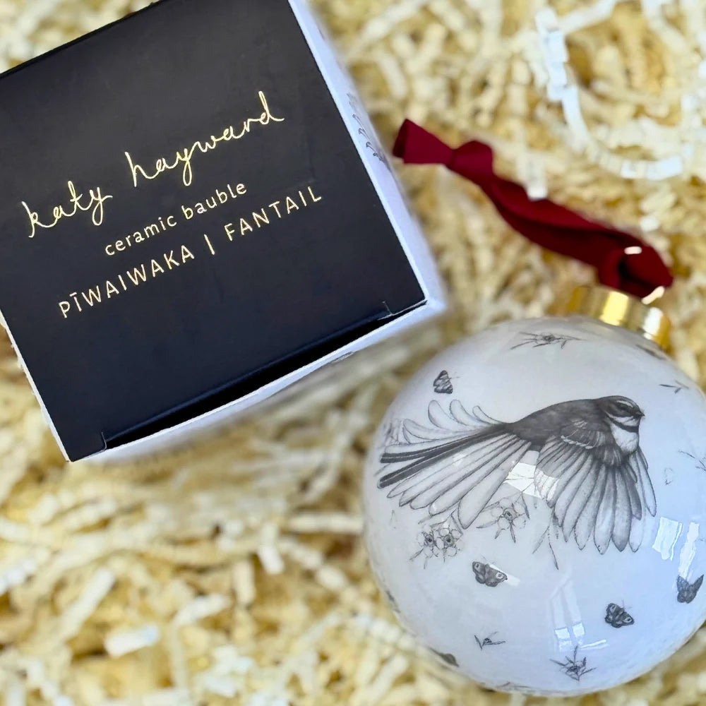 Katy Hayward | Christmas Ornament | Come Fly With Me – Pīwakawaka / Fantail