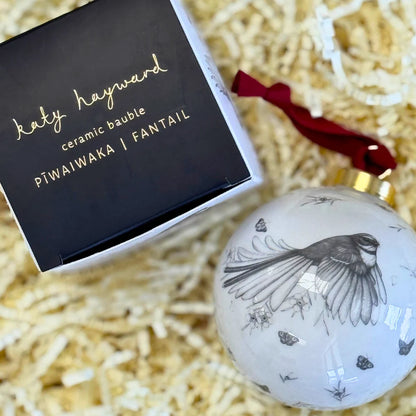 Katy Hayward | Christmas Ornament | Come Fly With Me – Pīwakawaka / Fantail