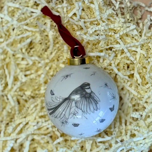 Katy Hayward | Christmas Ornament | Come Fly With Me – Pīwakawaka / Fantail