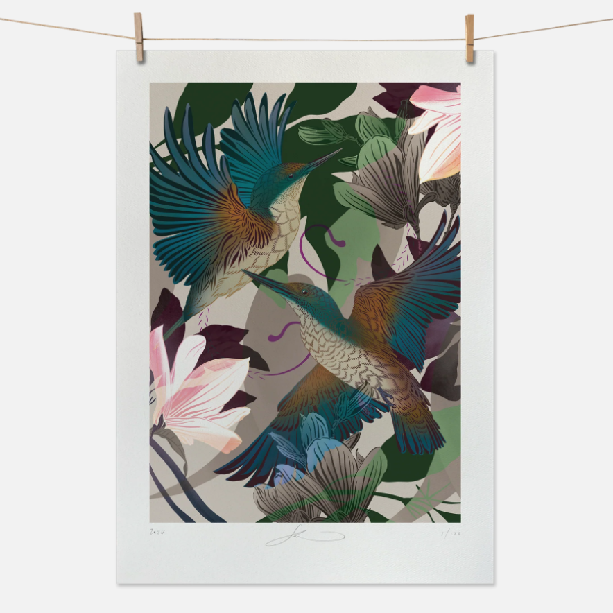 Flox - Evolution Kingfishers Boutique Print A4