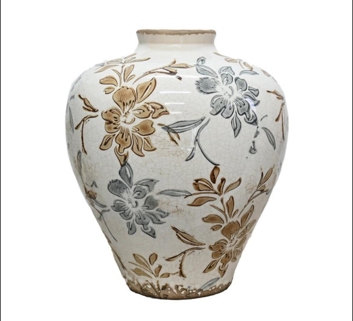 Artisan Floral Kingston Urn -cocoa