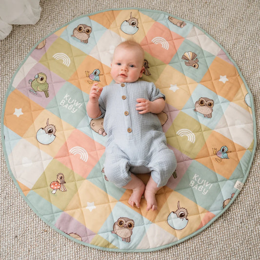 Illustrated Publishing | Kuwi Baby Organic Cotton Quilted Playmat | Multi Coloured