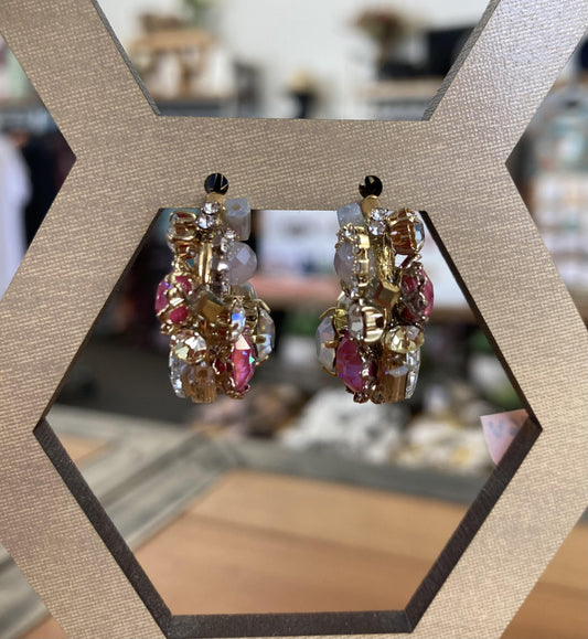 Lilio | Earrings | Pink Hoops
